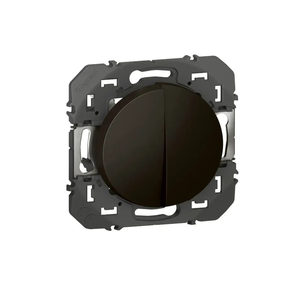 DOUBLE INTERRUPTEUR VA-ET-VIENT DOOXIE 10AX 250V~ FINITION NOIR MAT